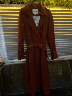 Coldwater Creek Women's Long Trench Coat - Burnt Orange